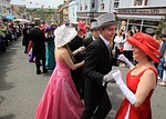HELSTON, ENGLAND - MAY 07:  People dance the F...